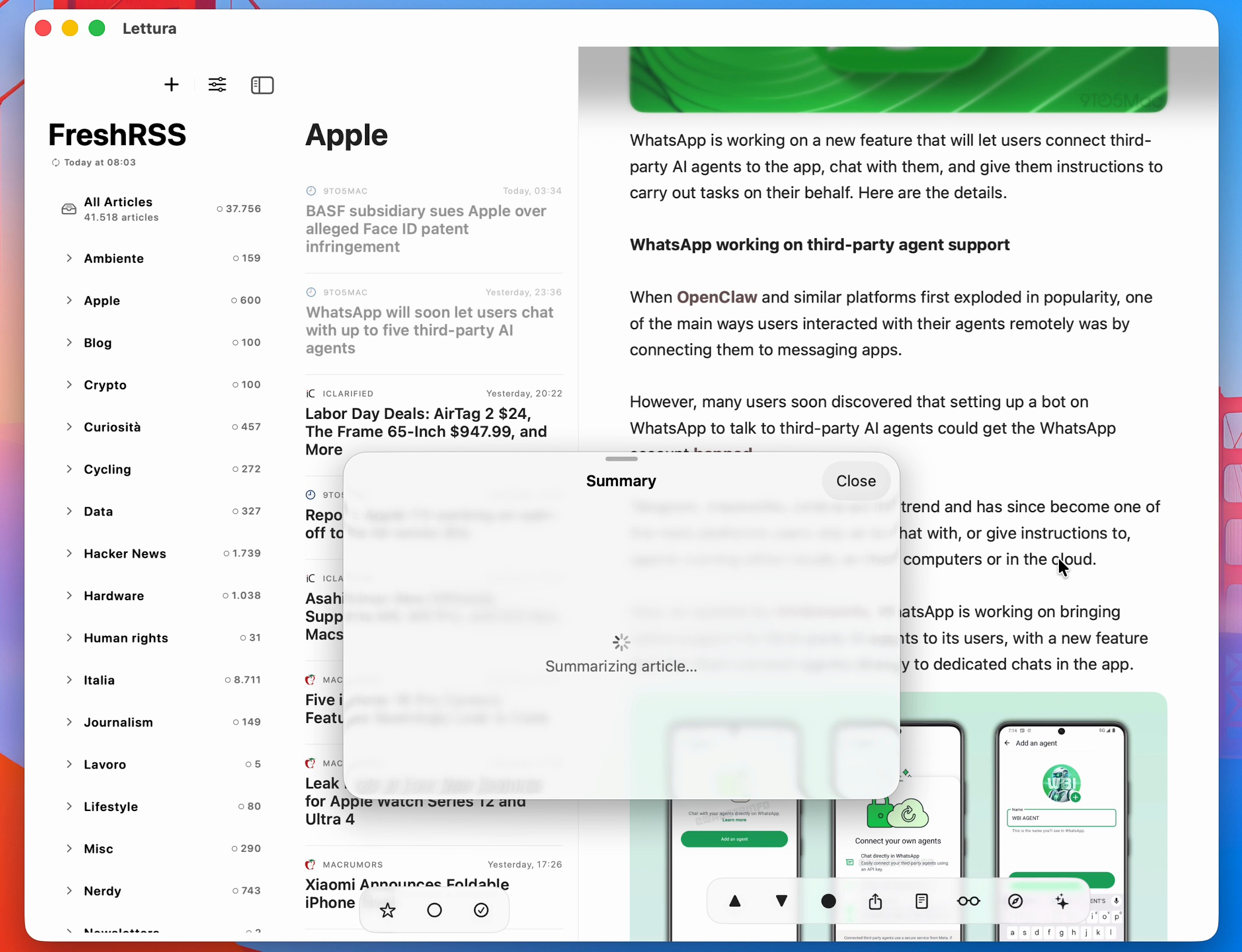 Lettura macOS workflow video